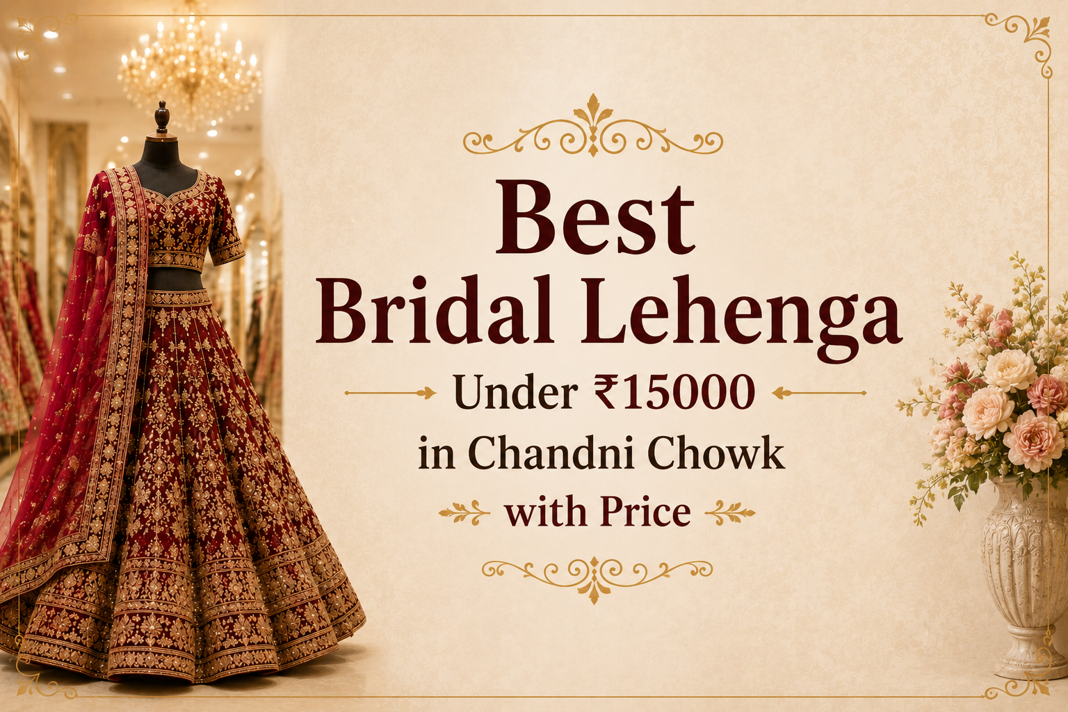 Best Bridal Lehenga Under ₹15000 in Chandni Chowk with Price at Ajmera Fashion Delhi