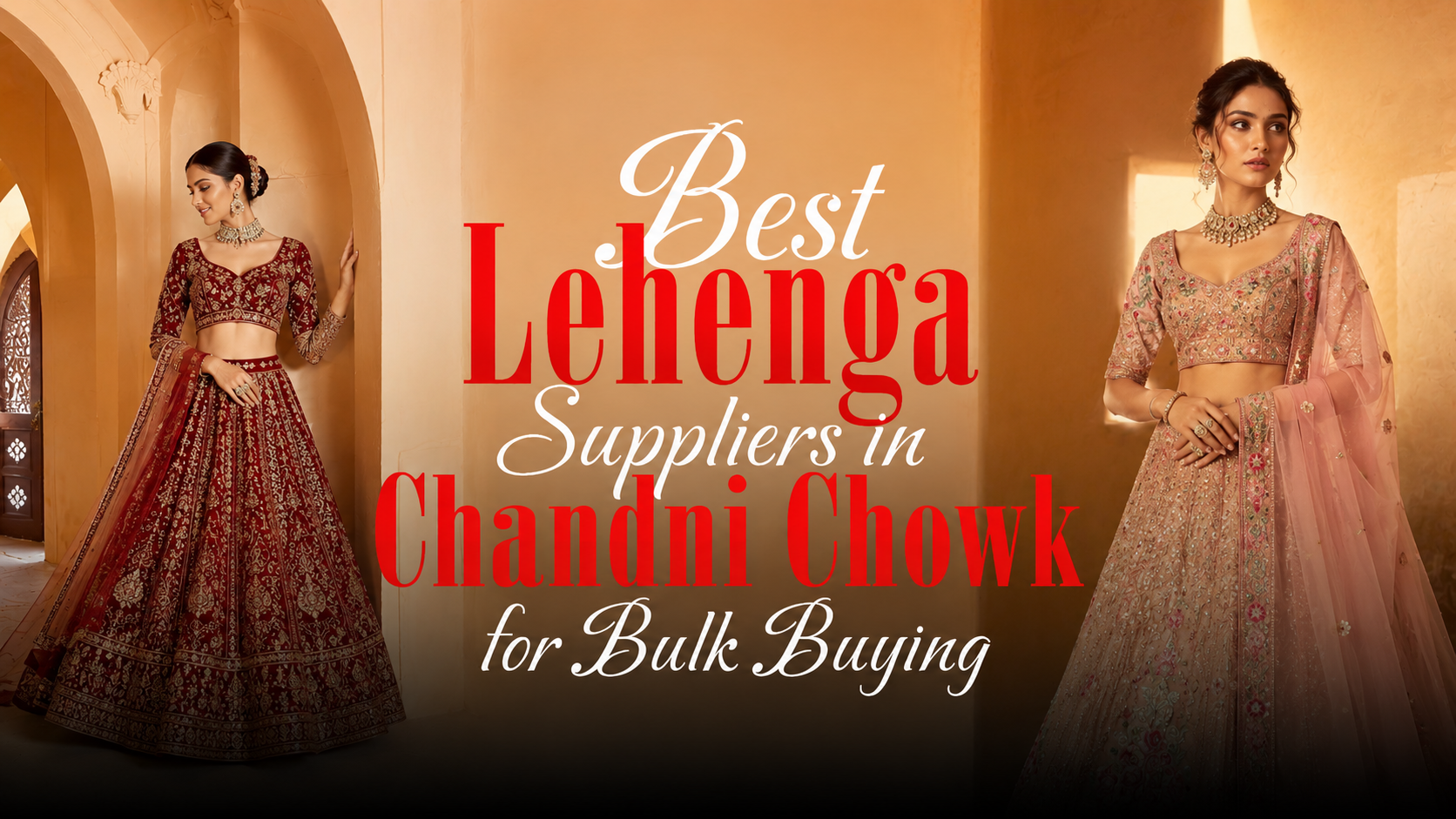 Best Lehenga Suppliers in Chandni Chowk showcasing designer bridal lehenga collections for bulk buying and wholesale fashion businesses