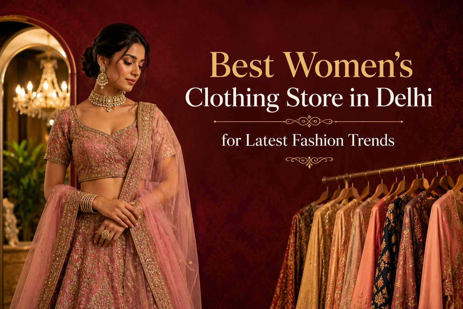 Best Women's Clothing Store in Delhi showcasing designer sarees, bridal lehengas, and latest fashion trends for women