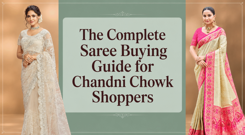 Women wearing elegant sarees featured in The Complete Saree Buying Guide for Chandni Chowk Shoppers with Chandni Chowk Saree Shopping Guide insights.