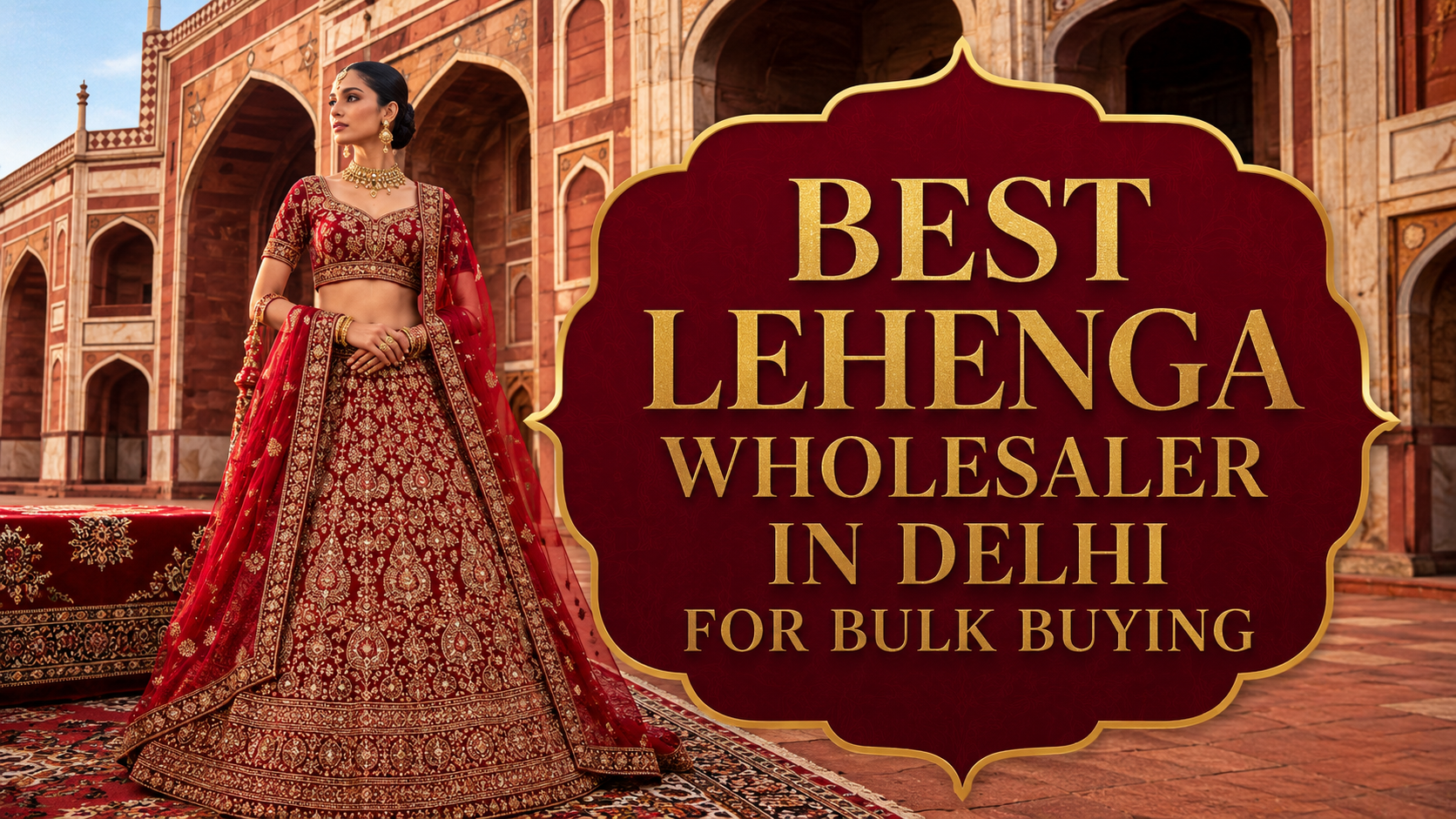 Best Lehenga Wholesaler in Delhi for Bulk Buying showcasing premium bridal lehenga collections and wholesale ethnic wear in Chandni Chowk