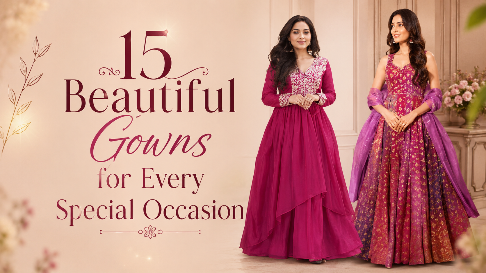 15 Beautiful Gowns for Every Special Occasion featuring the Latest Gown Designs in Delhi for weddings, parties, receptions, and festive events.