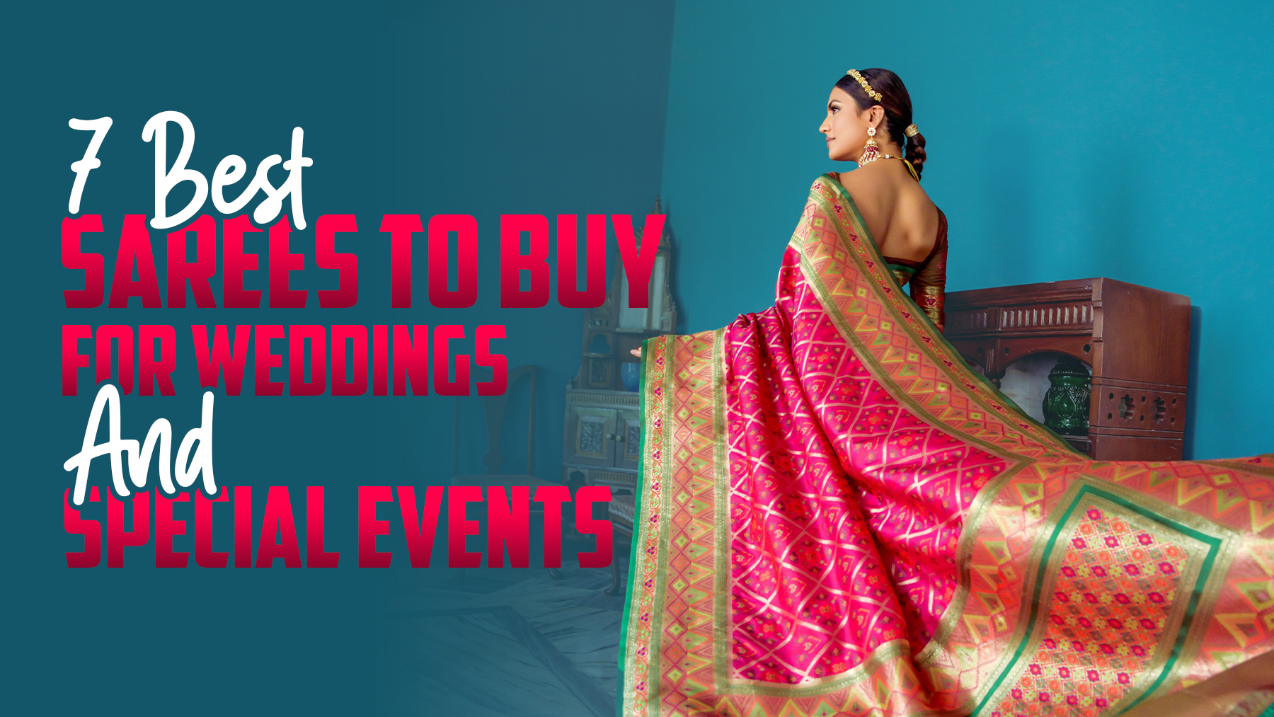 Best Wedding Sarees in Chandni Chowk featuring a woman wearing a bright pink Banarasi saree, perfect for weddings and special events at Ajmera Chandni Chowk.