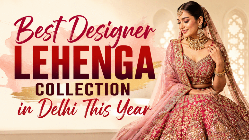 Best Designer Lehenga Collection in Delhi featuring a stylish bridal lehenga with elegant embroidery and the latest wedding fashion trends.